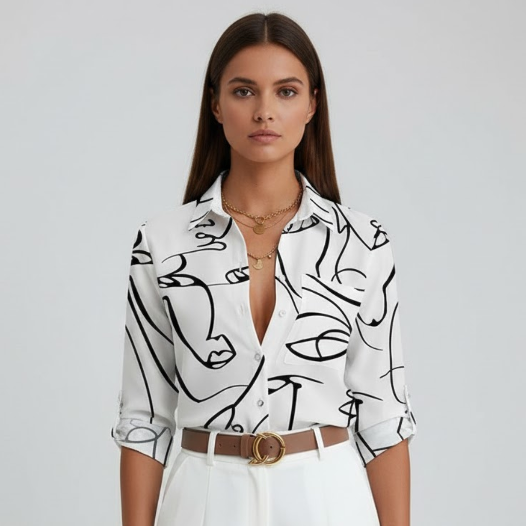 Elegant Women's Blouse with Classic Collar for Everyday and Special Occasions