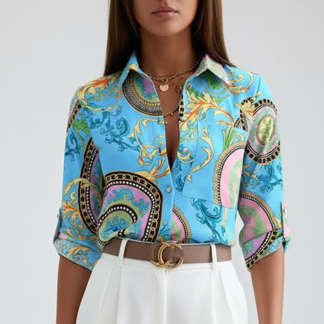 Elegant Women's Blouse with Classic Collar for Everyday and Special Occasions