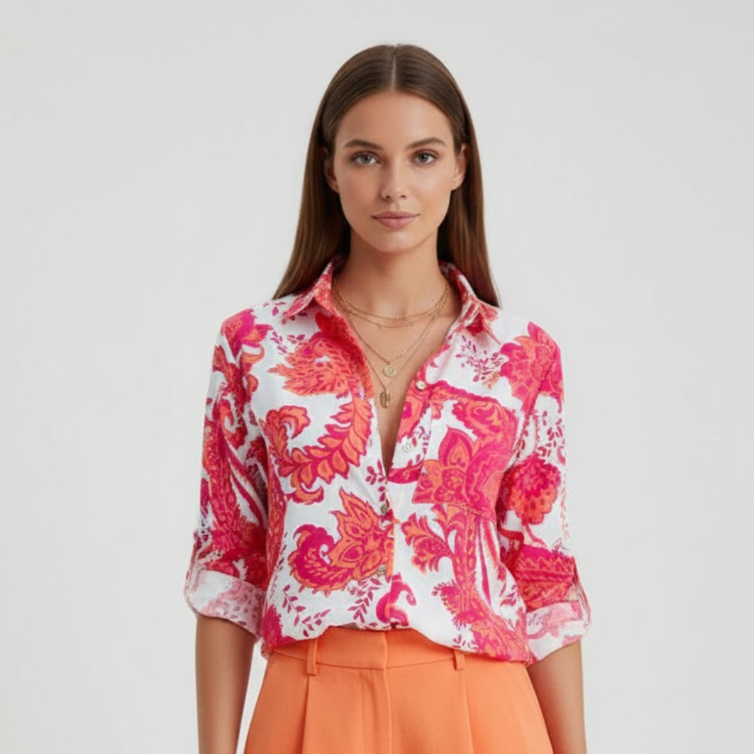 Elegant Women's Blouse with Classic Collar for Everyday and Special Occasions