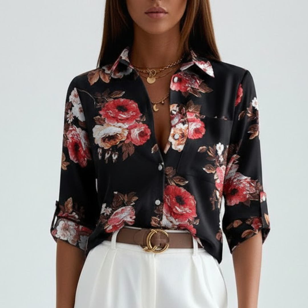 Elegant Women's Blouse with Classic Collar for Everyday and Special Occasions