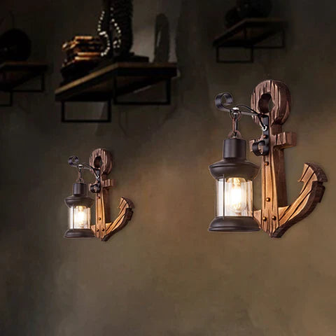 Wooden Anchor LED Wall Lamp