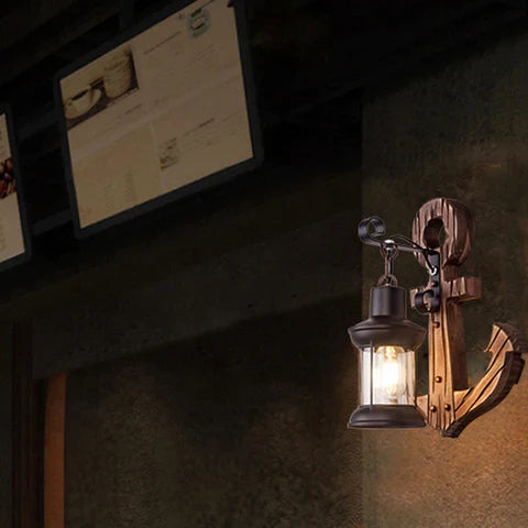 Wooden Anchor LED Wall Lamp