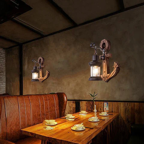 Wooden Anchor LED Wall Lamp