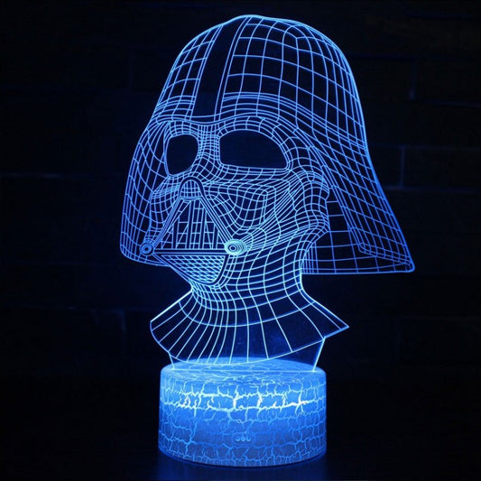 3D Darth Vader Helmet Lamp with LED Lighting