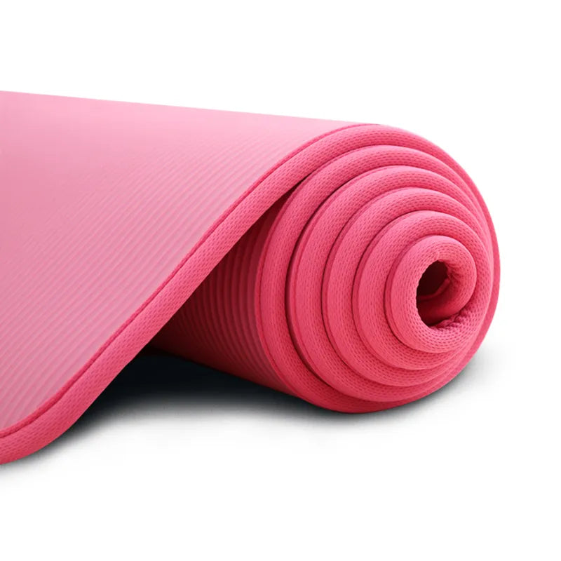 Non-Slip Exercise Mat with 0.3 Inch Cushioning for Yoga and Pilates - Available in Black, Blue, Pink