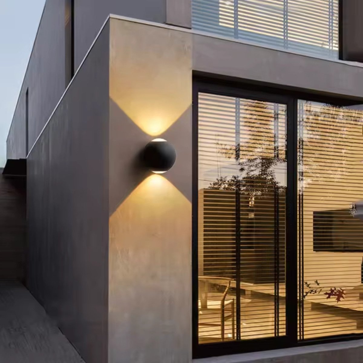 Matte Black Waterproof Sculptural Beam Wall Light
