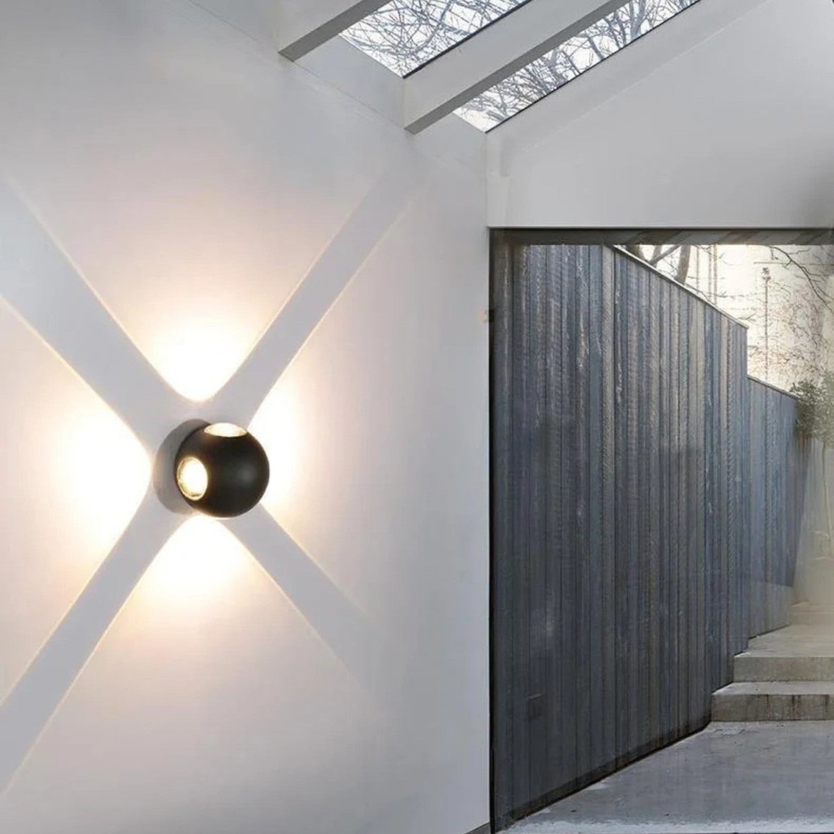 Matte Black Waterproof Sculptural Beam Wall Light