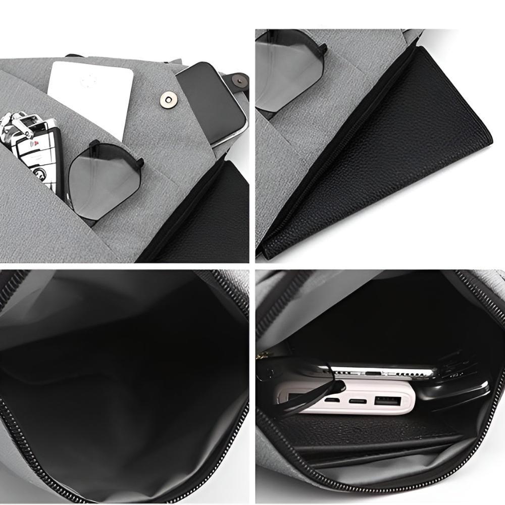 Anti-Theft Shoulder Bag with RFID Protection and Ergonomic Design