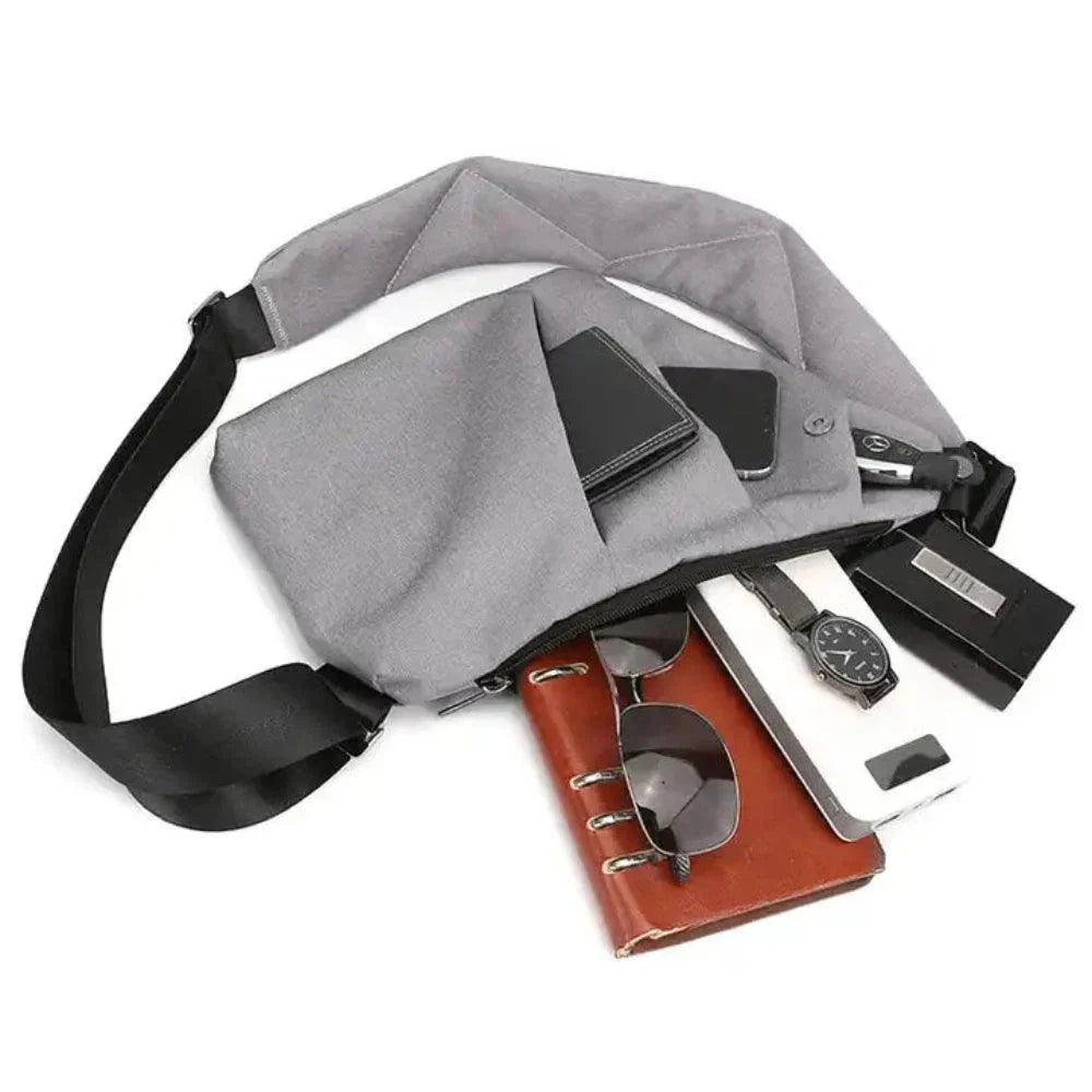 Anti-Theft Shoulder Bag with RFID Protection and Ergonomic Design