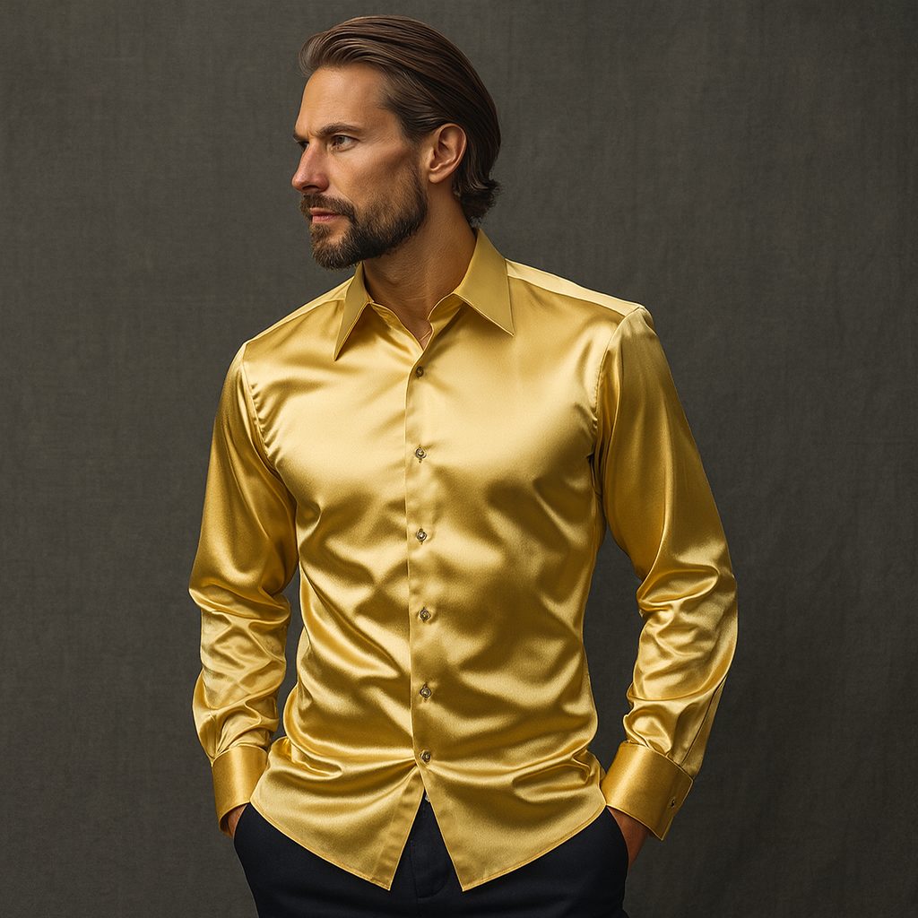 Slim Fit Men's Shirt with Refined Collar for Work and Casual Wear