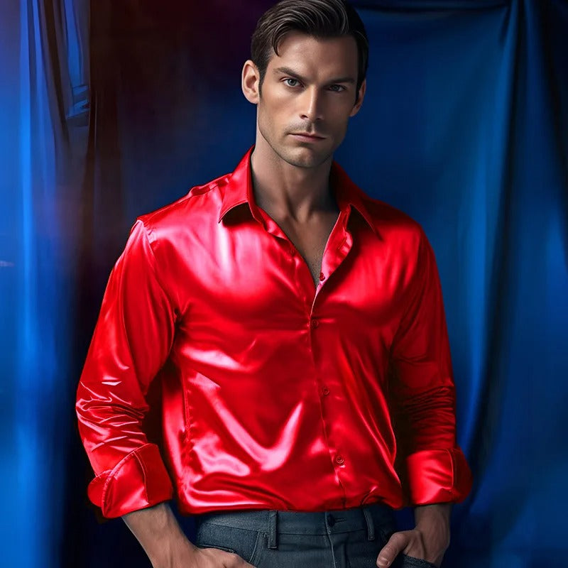 Slim Fit Men's Shirt with Refined Collar for Work and Casual Wear