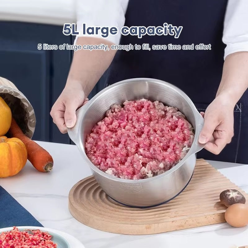 500W Stainless Steel Electric Meat Grinder with 5L Capacity