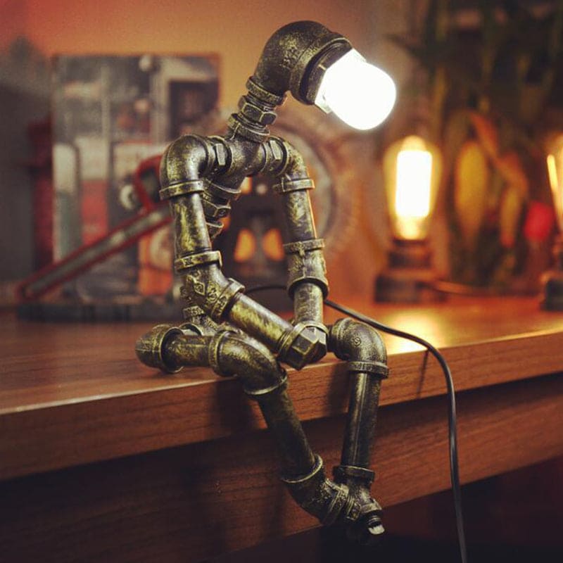 Mechanical Robot Table Lamp with Warm White Light