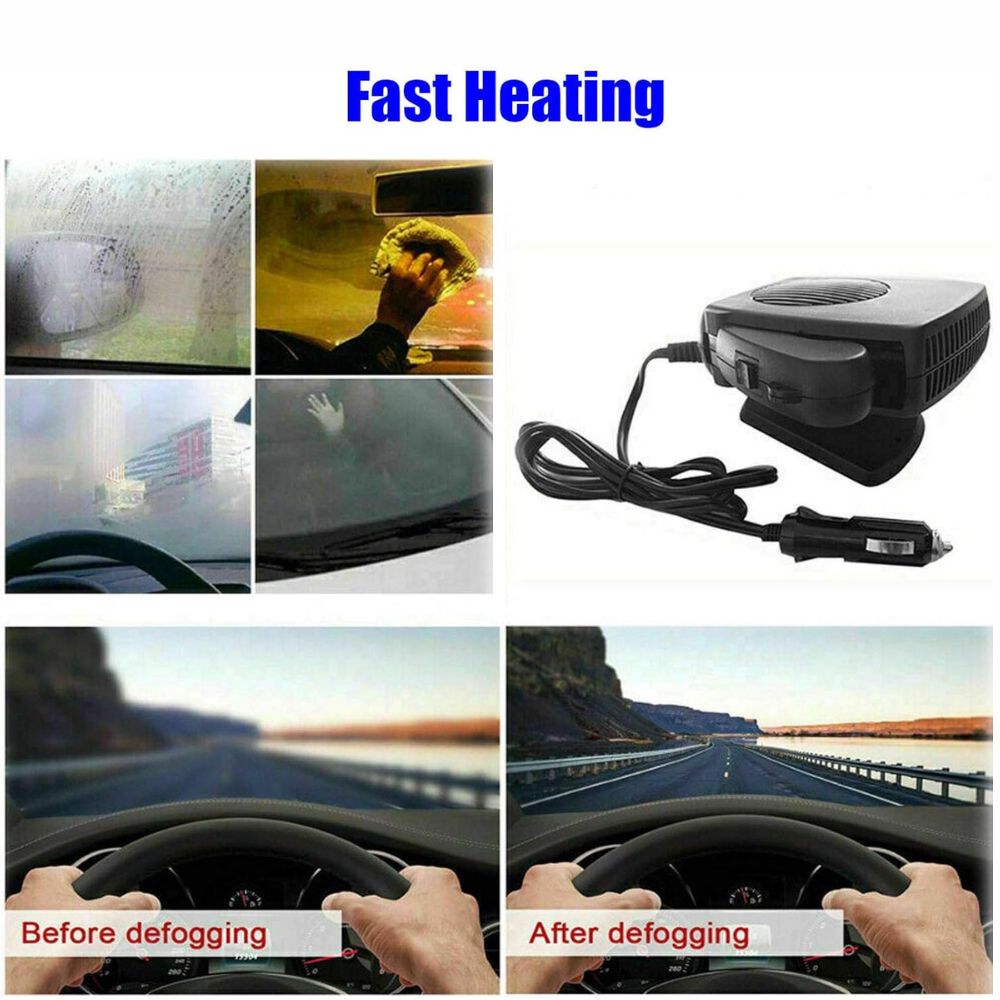 12V Portable Ceramic Car Heater Fan for Fast Heating and Defrosting
