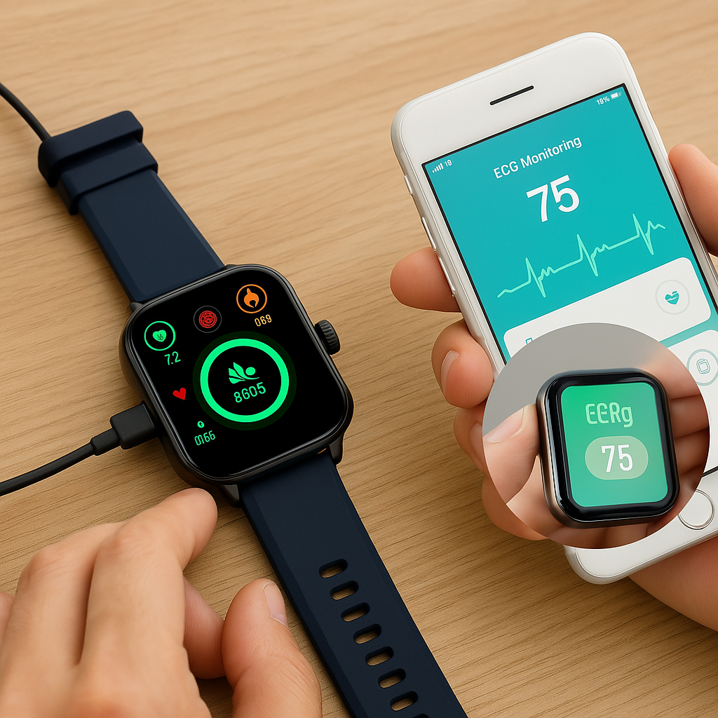 Smartwatch with Heart Rate Monitor and ECG Tracking