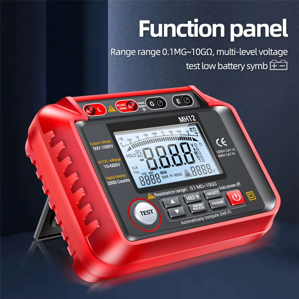 High Resistance Voltage Tester Megohmmeter with HD Display