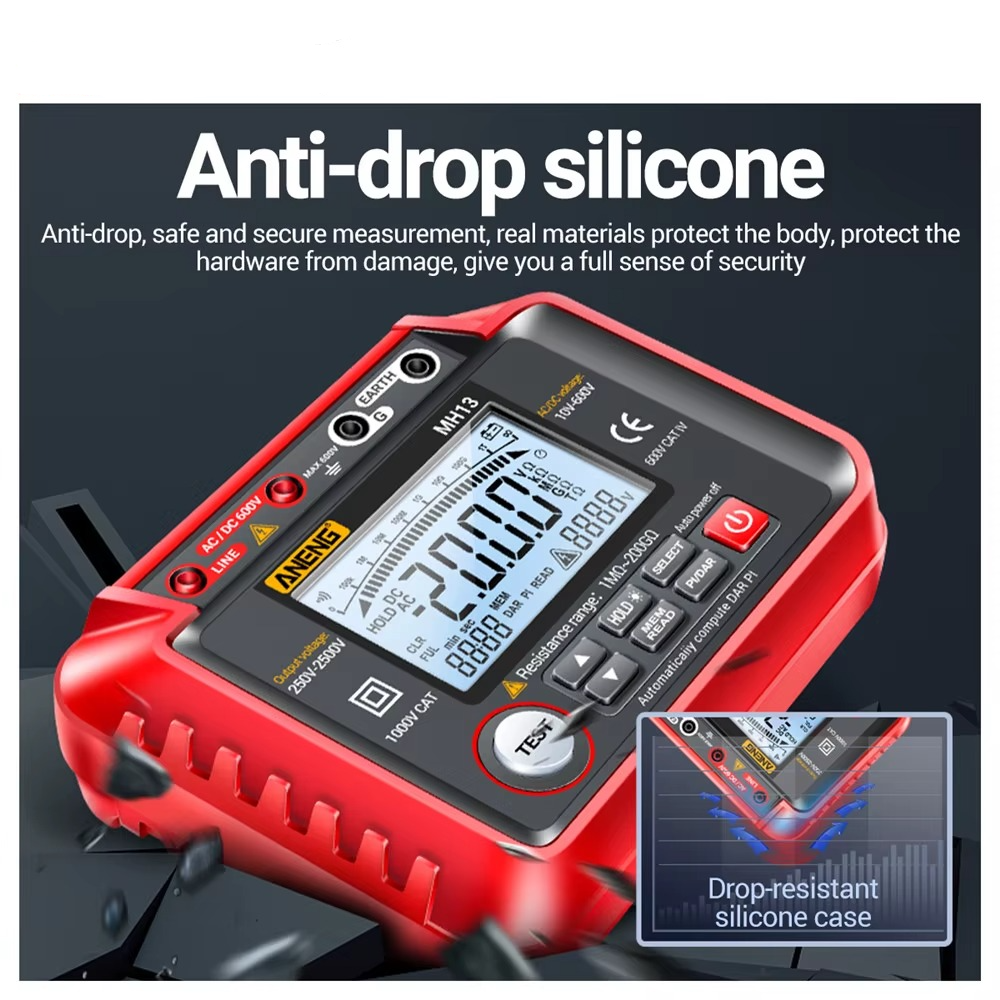 High Resistance Voltage Tester Megohmmeter with HD Display