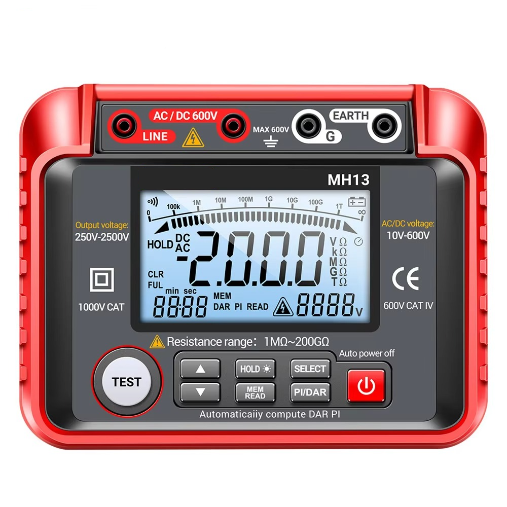 High Resistance Voltage Tester Megohmmeter with HD Display
