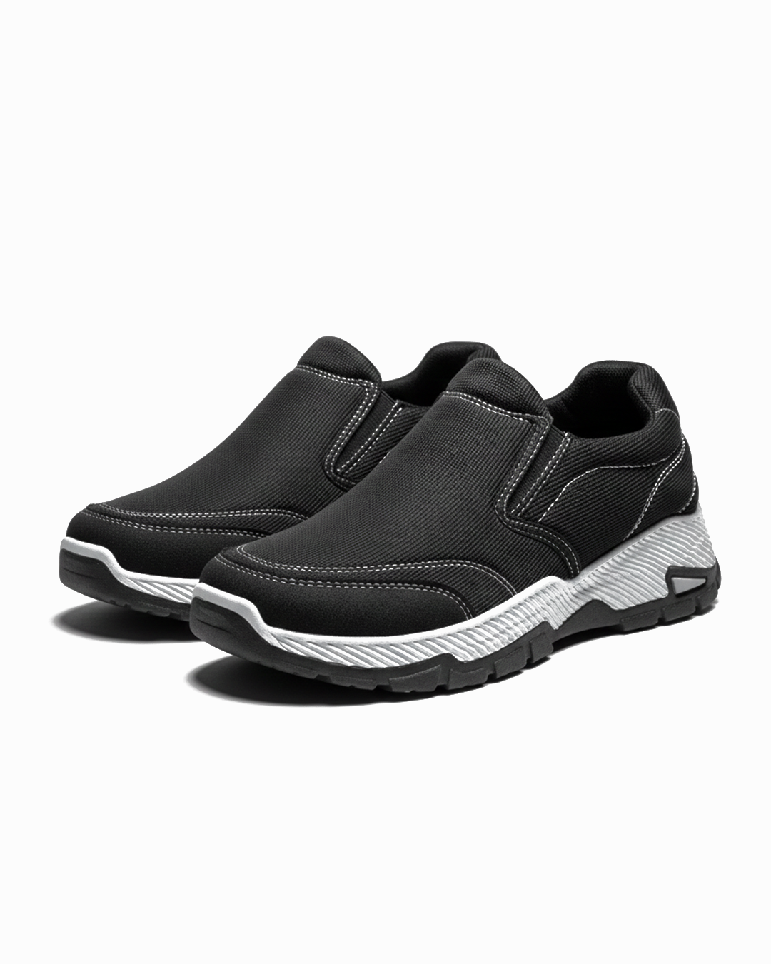Men's Slip-On Comfort Shoes with Woven Upper and Traction Sole
