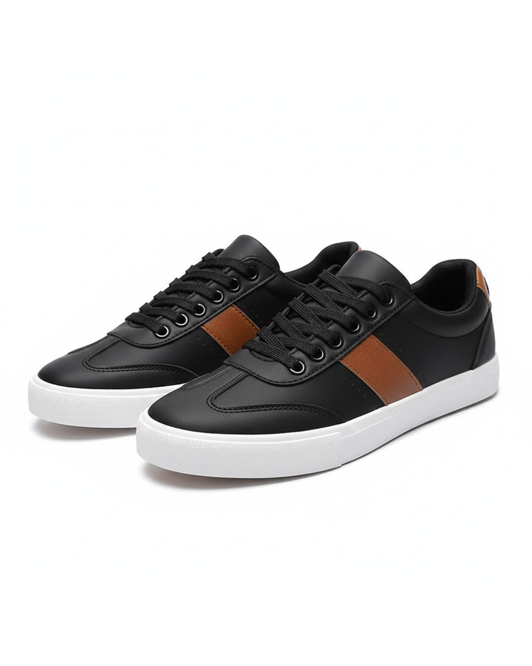 Men's Matte Finish Casual Sneakers in Black or White