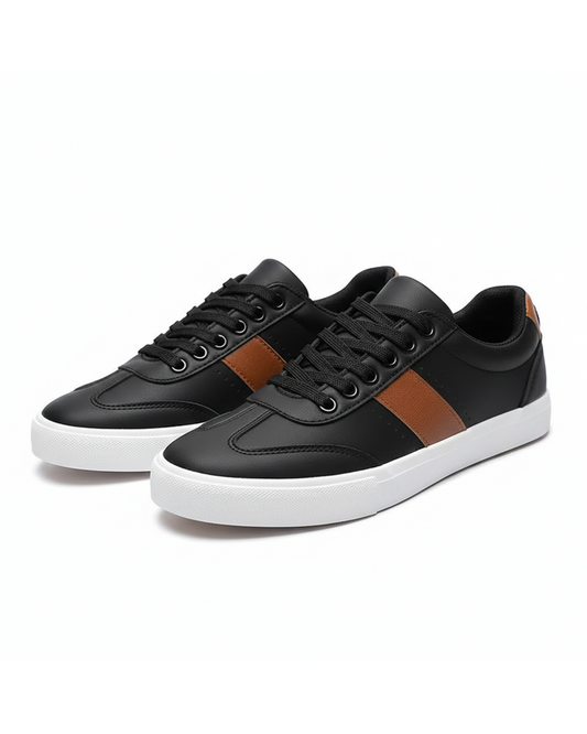 Men's Matte Finish Casual Sneakers in Black or White
