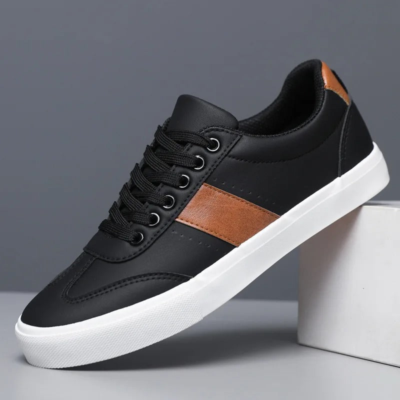 Men's Matte Finish Casual Sneakers in Black or White