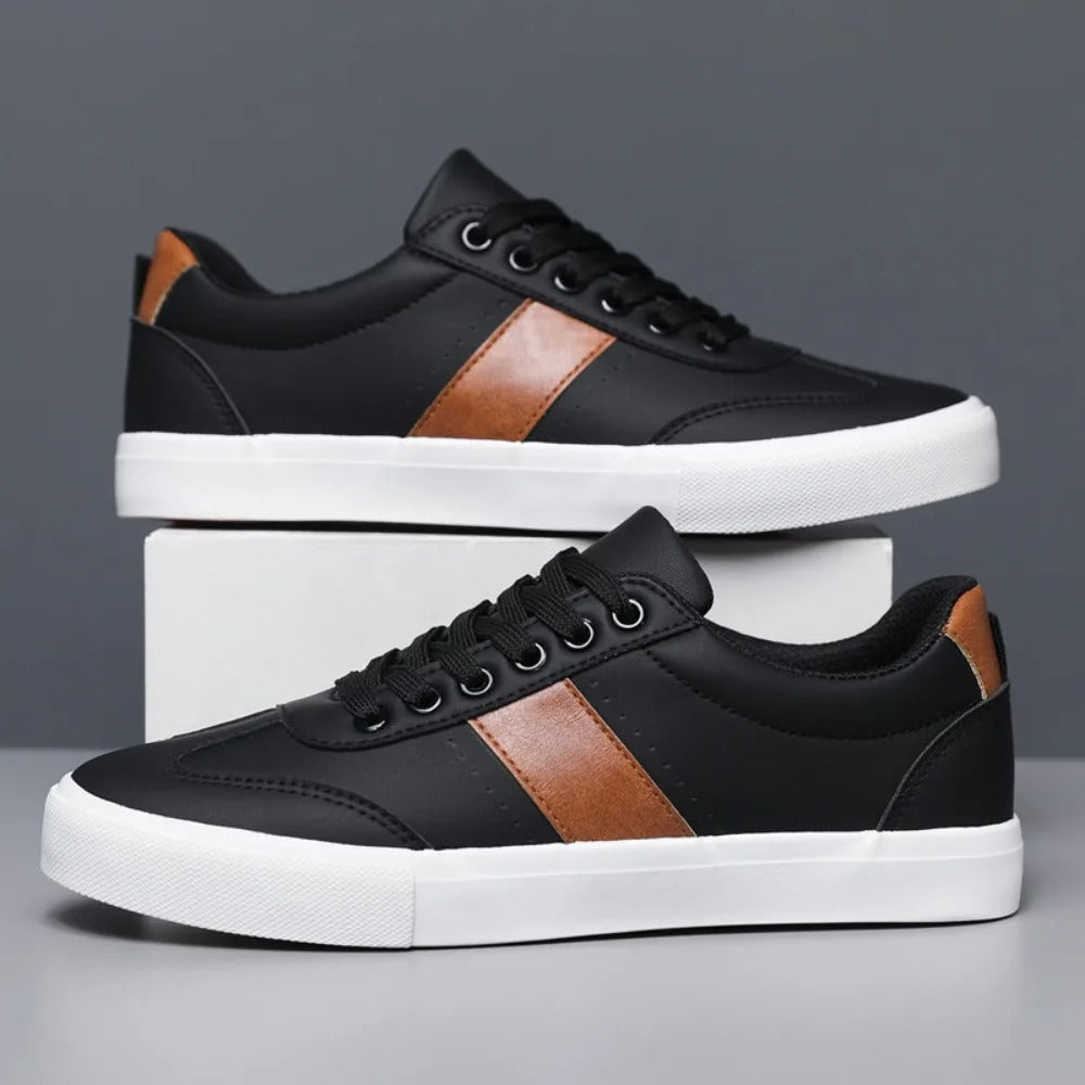 Men's Matte Finish Casual Sneakers in Black or White