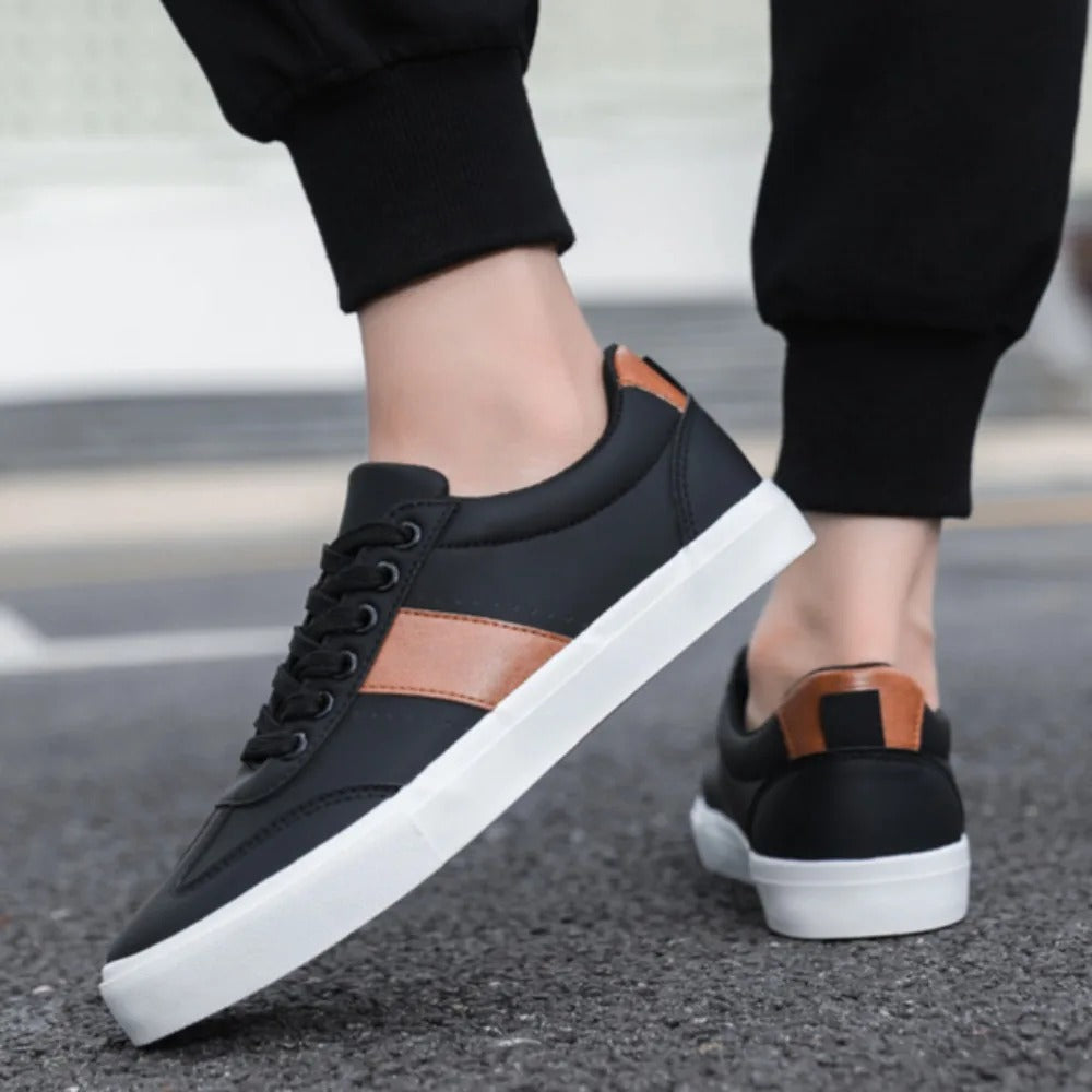 Men's Matte Finish Casual Sneakers in Black or White