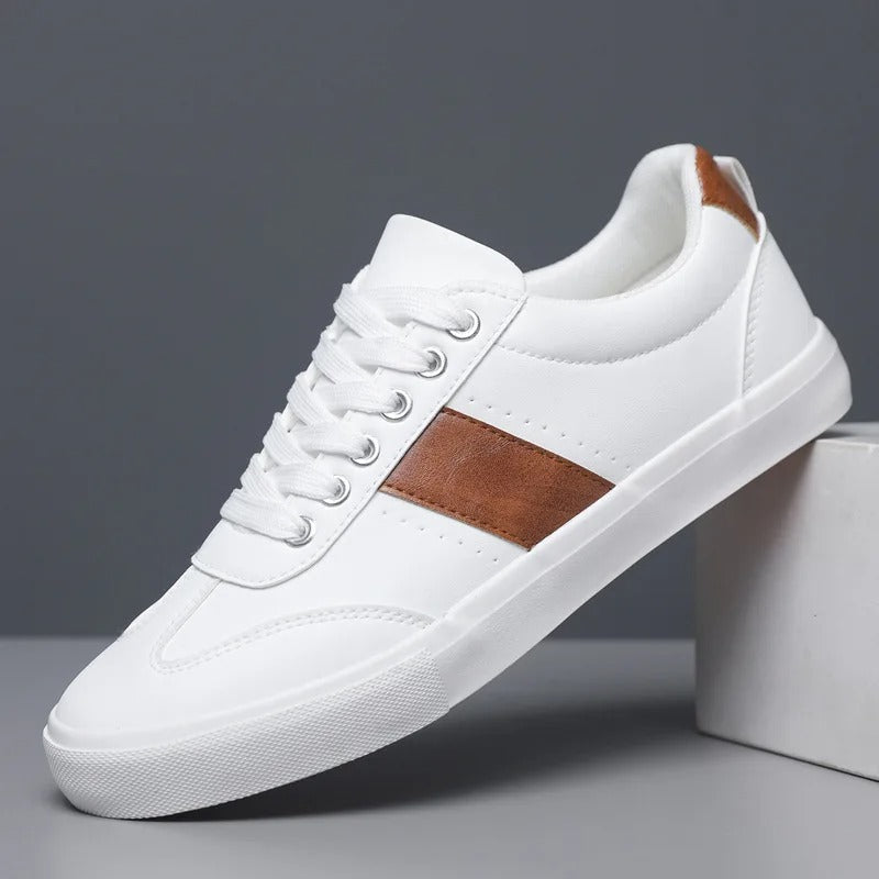 Men's Matte Finish Casual Sneakers in Black or White