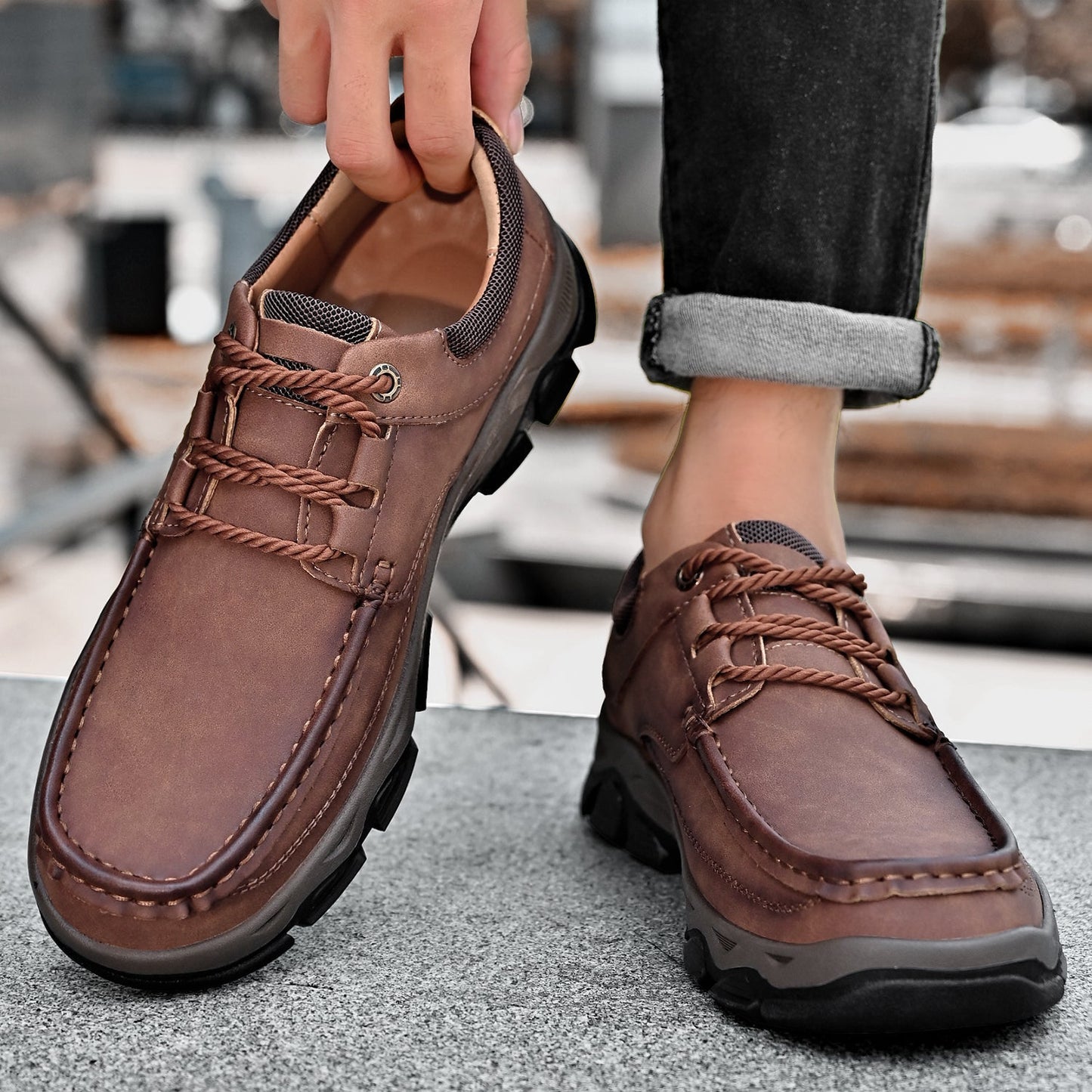 Men's Orthopedic Casual Loafers with Arch Support and Slip Resistance