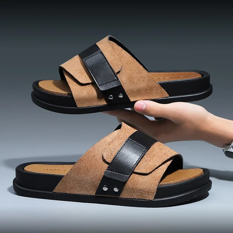 Men's Premium Comfort Slide Sandals with Cushioned Footbed