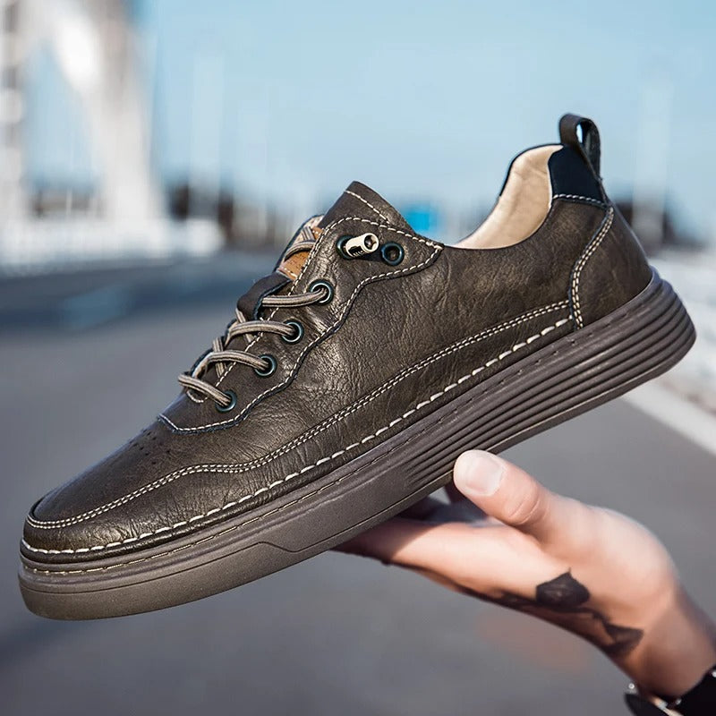 Men's Casual Sneakers with Enhanced Comfort and Traction - Available in Brown, Beige, and Black