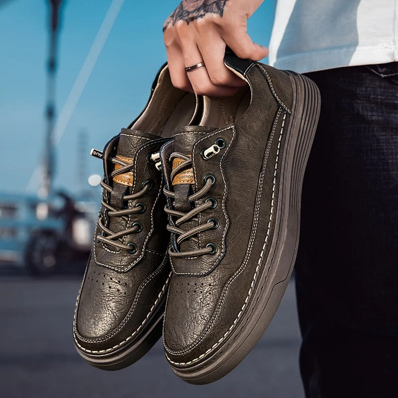 Men's Casual Sneakers with Enhanced Comfort and Traction - Available in Brown, Beige, and Black
