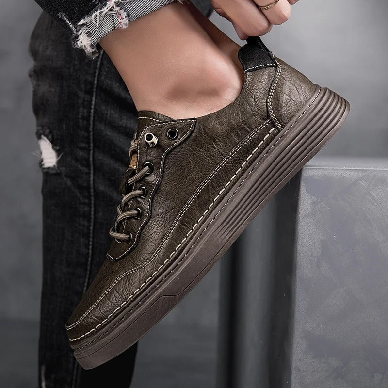 Men's Casual Sneakers with Enhanced Comfort and Traction - Available in Brown, Beige, and Black
