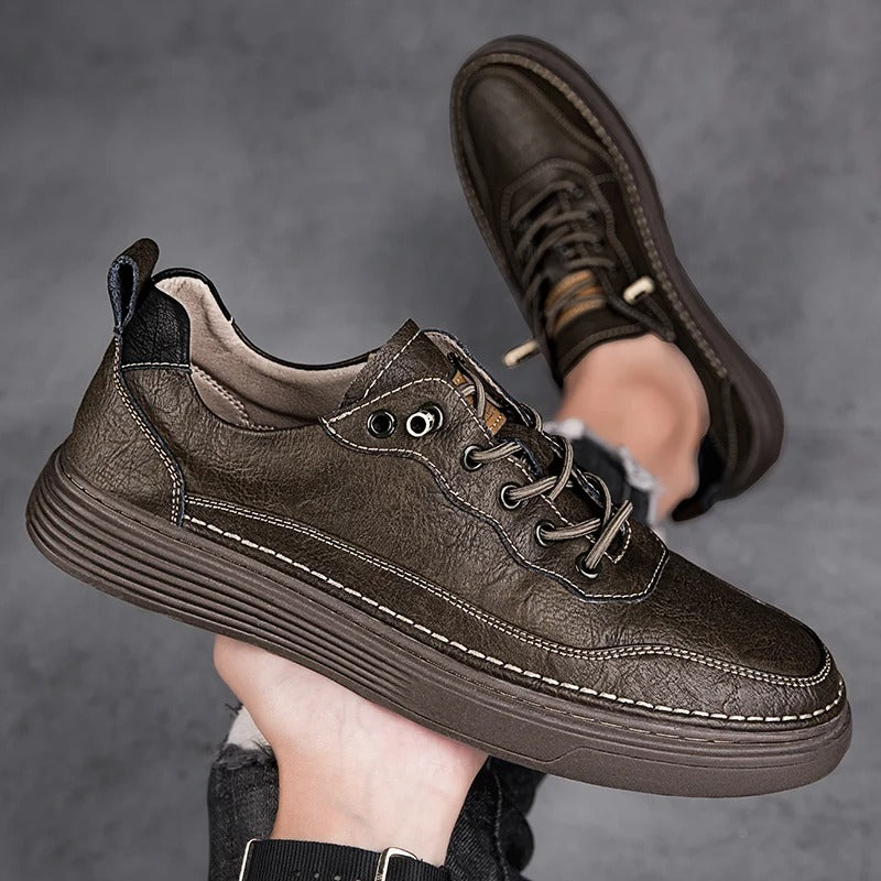 Men's Casual Sneakers with Enhanced Comfort and Traction - Available in Brown, Beige, and Black