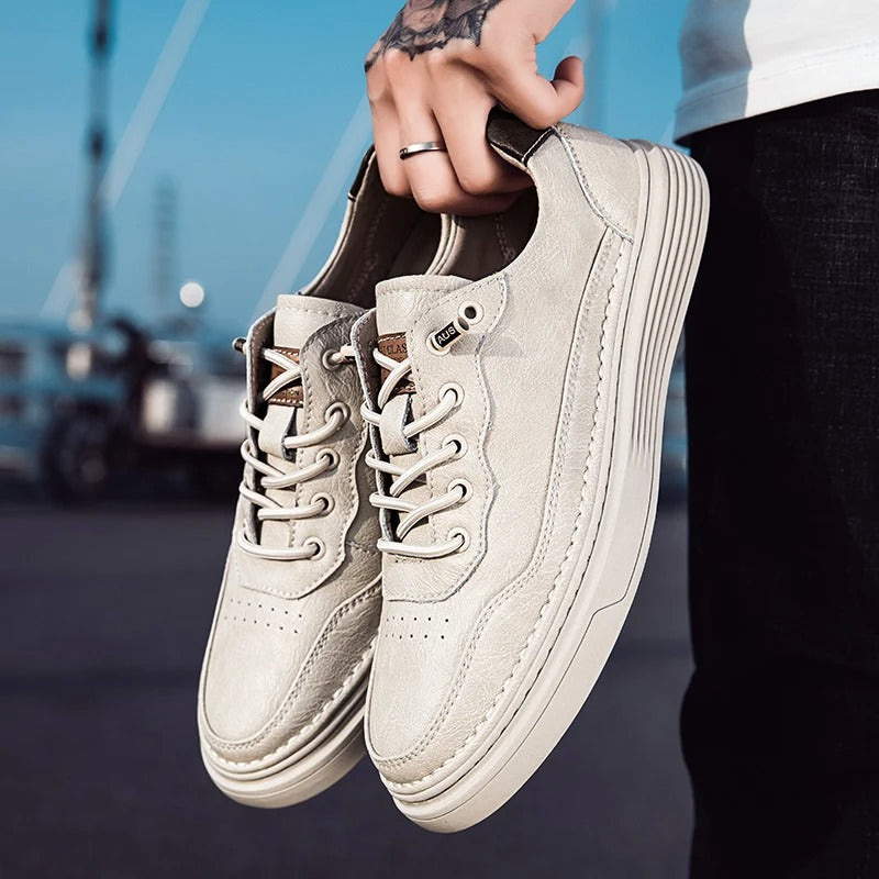 Men's Casual Sneakers with Enhanced Comfort and Traction - Available in Brown, Beige, and Black