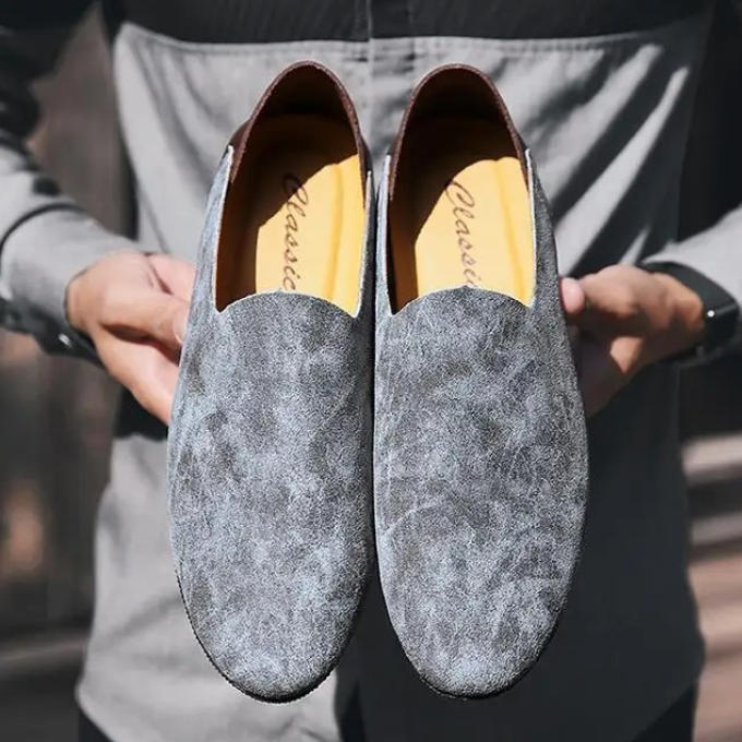 Men's Slip-On Casual Loafers with Soft Microfiber Upper