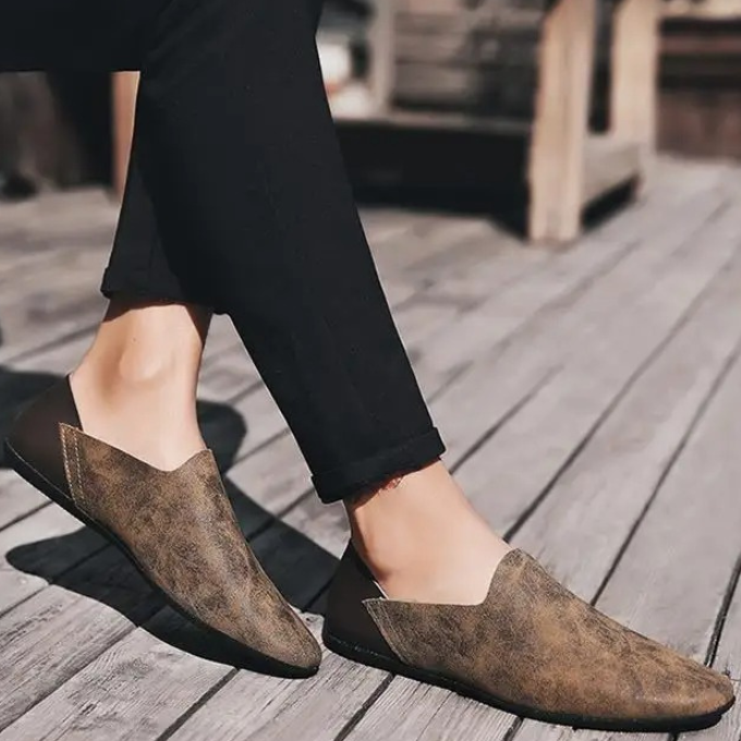Men's Slip-On Casual Loafers with Soft Microfiber Upper