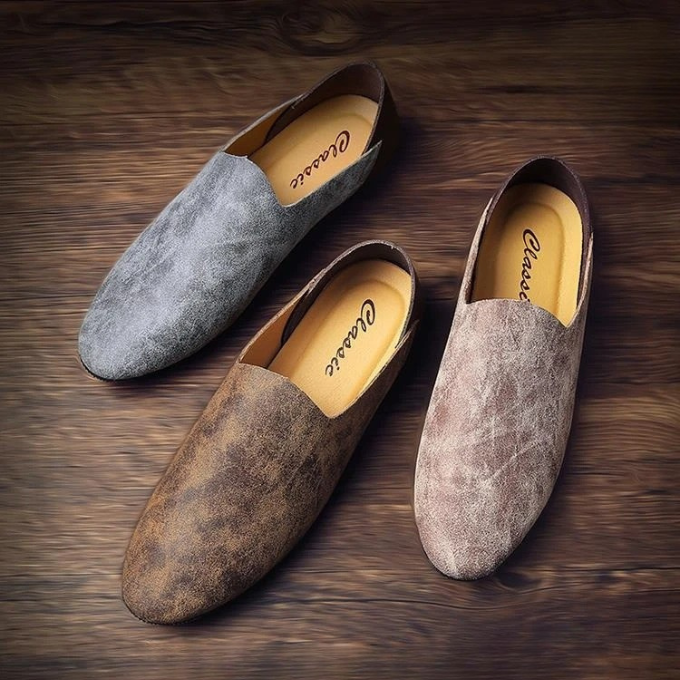 Men's Slip-On Casual Loafers with Soft Microfiber Upper