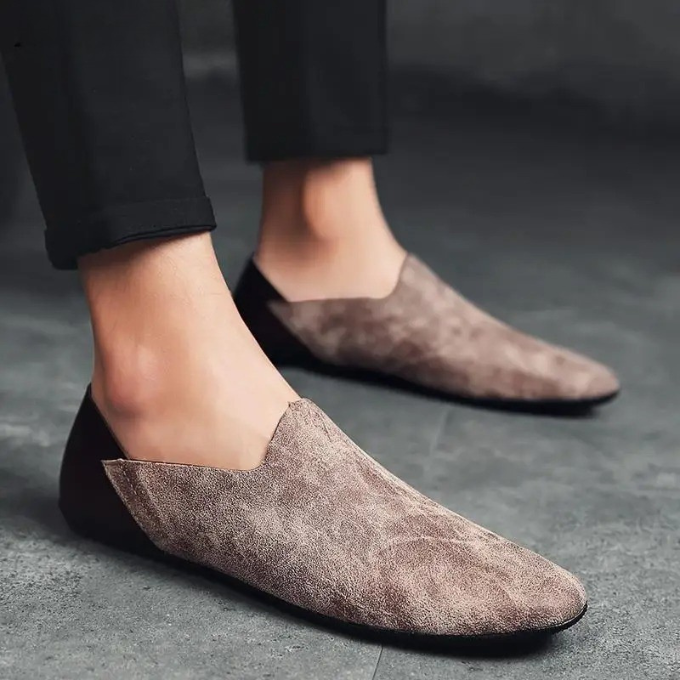 Men's Slip-On Casual Loafers with Soft Microfiber Upper
