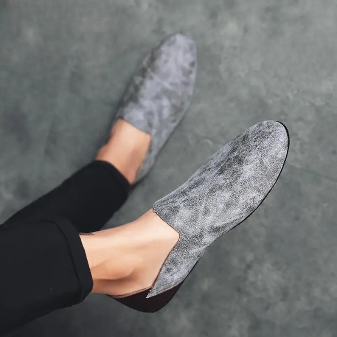 Men's Slip-On Casual Loafers with Soft Microfiber Upper