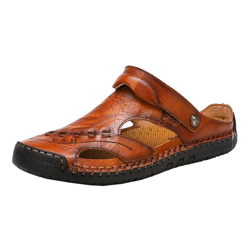 Handmade Men's Breathable Casual Sandals with Rubber Outsole
