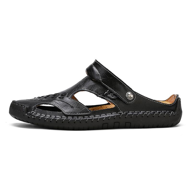 Handmade Men's Breathable Casual Sandals with Rubber Outsole