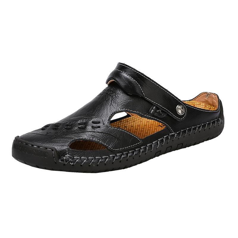Handmade Men's Breathable Casual Sandals with Rubber Outsole
