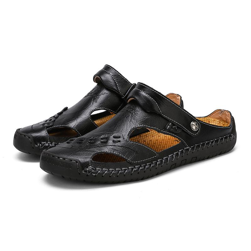 Handmade Men's Breathable Casual Sandals with Rubber Outsole