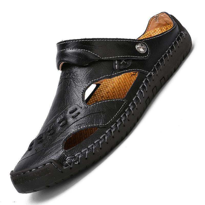Handmade Men's Breathable Casual Sandals with Rubber Outsole