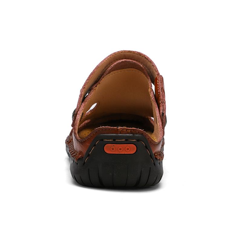 Handmade Men's Breathable Casual Sandals with Rubber Outsole