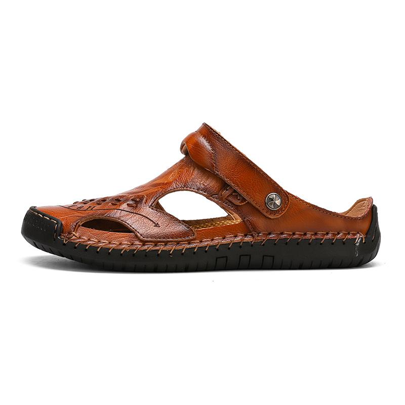 Handmade Men's Breathable Casual Sandals with Rubber Outsole