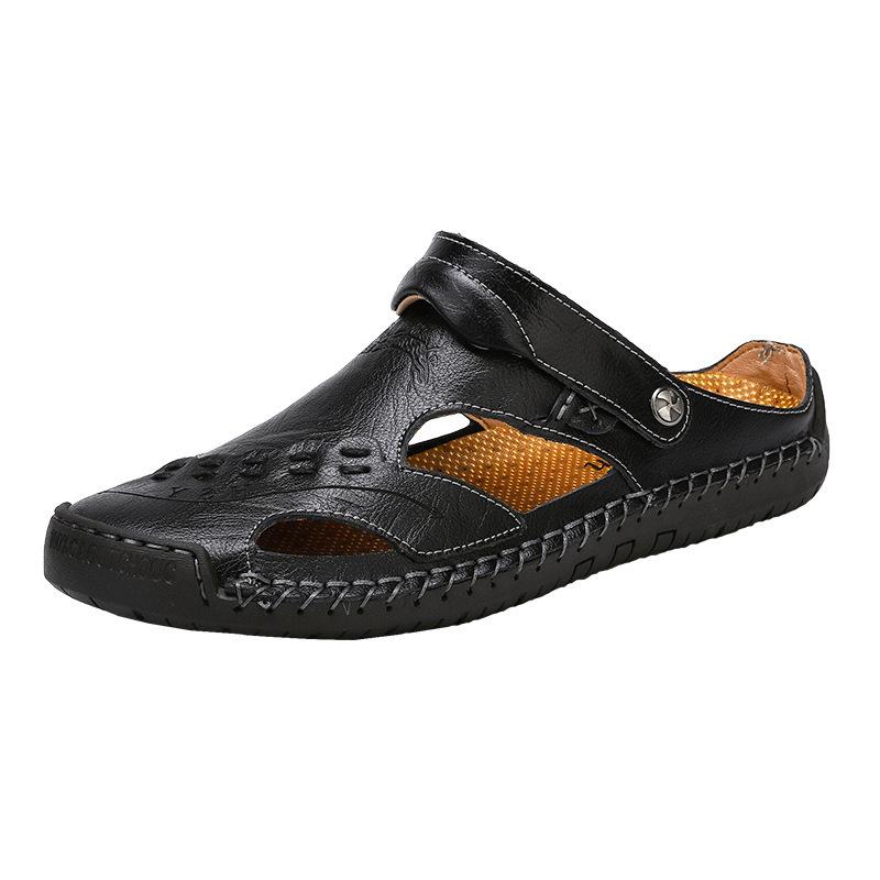Handmade Men's Breathable Casual Sandals with Rubber Outsole