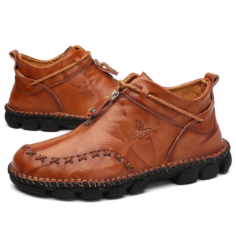 Men's Hand Stitched Casual Ankle Boots